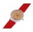 Womage 9378 Orologio analogico - cinturino in ecopelle - quadrante con un coniglio raffigurato (rosso)